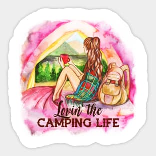 I Love Camping Girl Camping Cute Girl Camping Life Lover Sticker